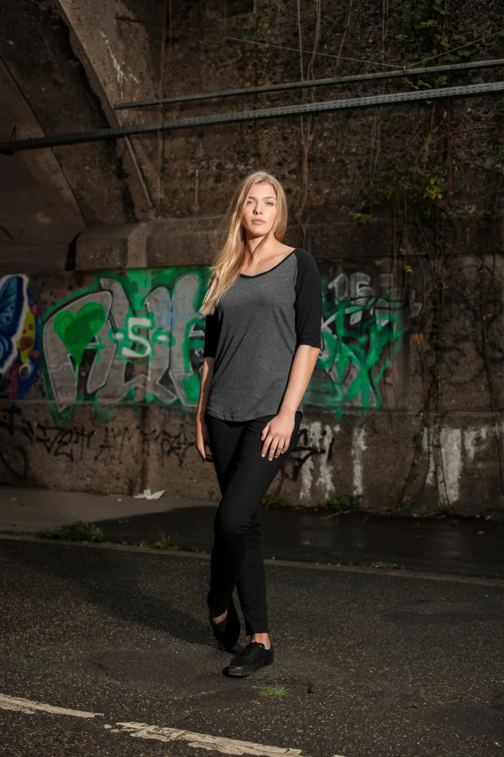 Ladies` 3/4 Contrast Raglan Tee 5