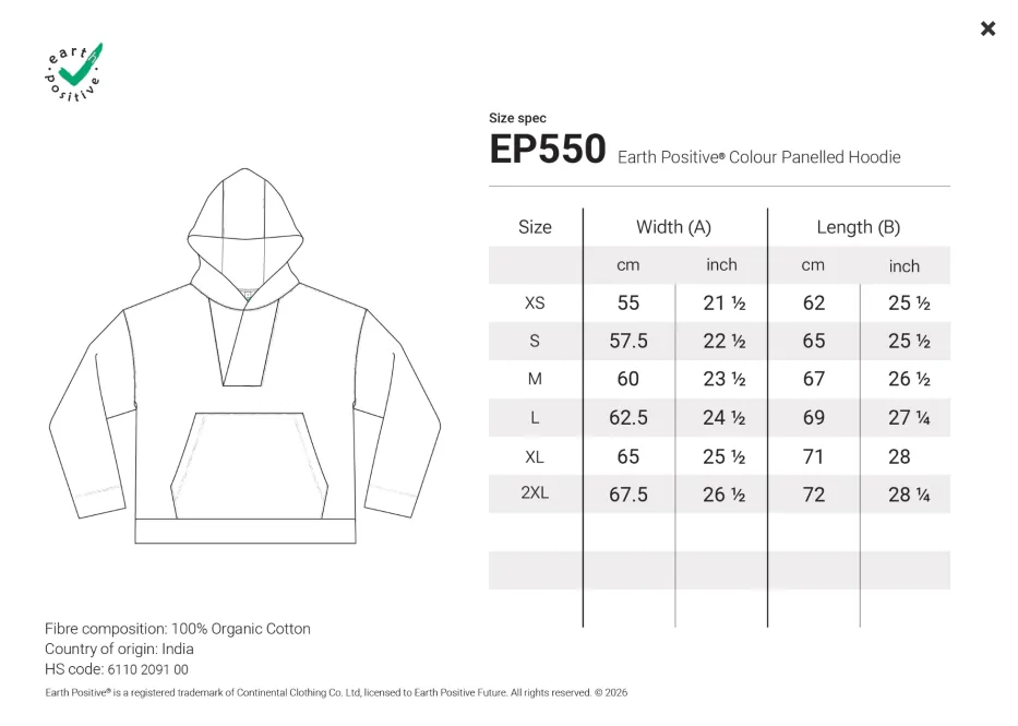 Earth Positive Colour Panelled Hoodie 3
