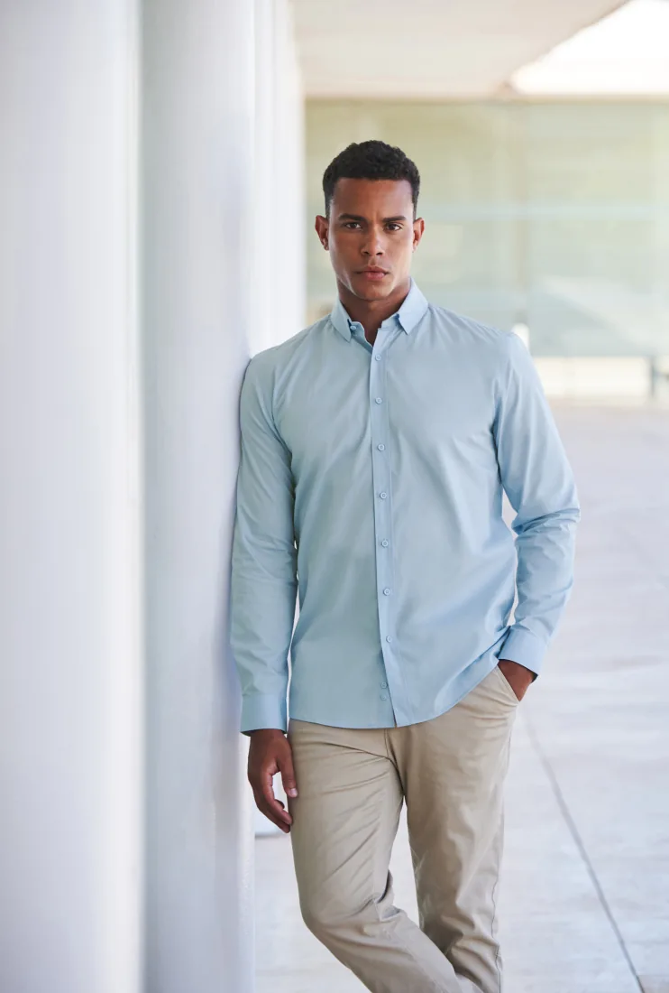 Men´s Long Sleeved ´Cotton Feel´ Coolplus® Shirt 2