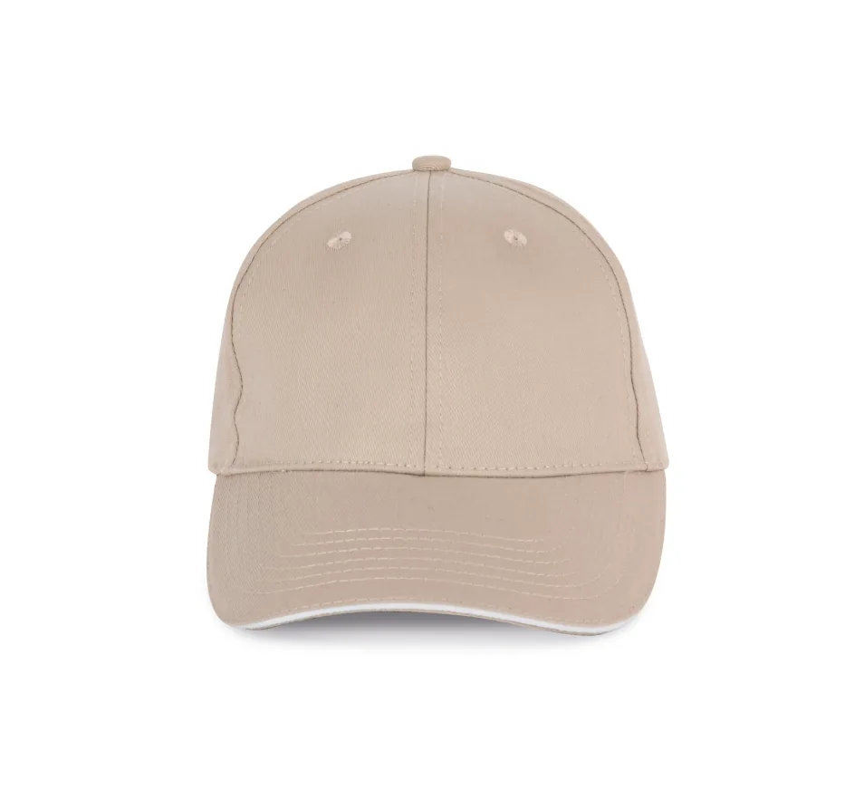 6-Panel-Kappe mit Kontrast-Sandwichschirm KP153