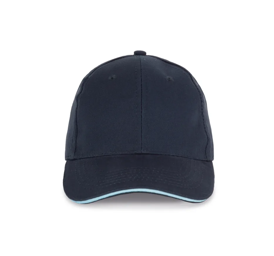 6-Panel-Kappe mit Kontrast-Sandwichschirm KP153