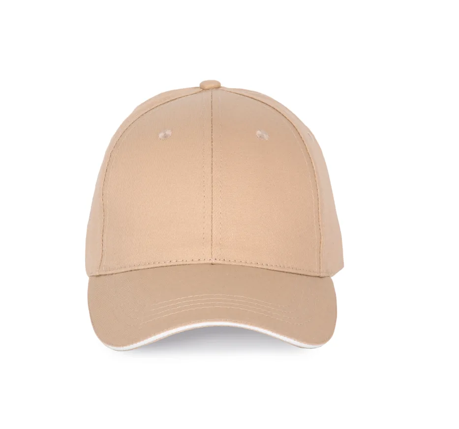 6-Panel-Kappe mit Kontrast-Sandwichschirm KP191