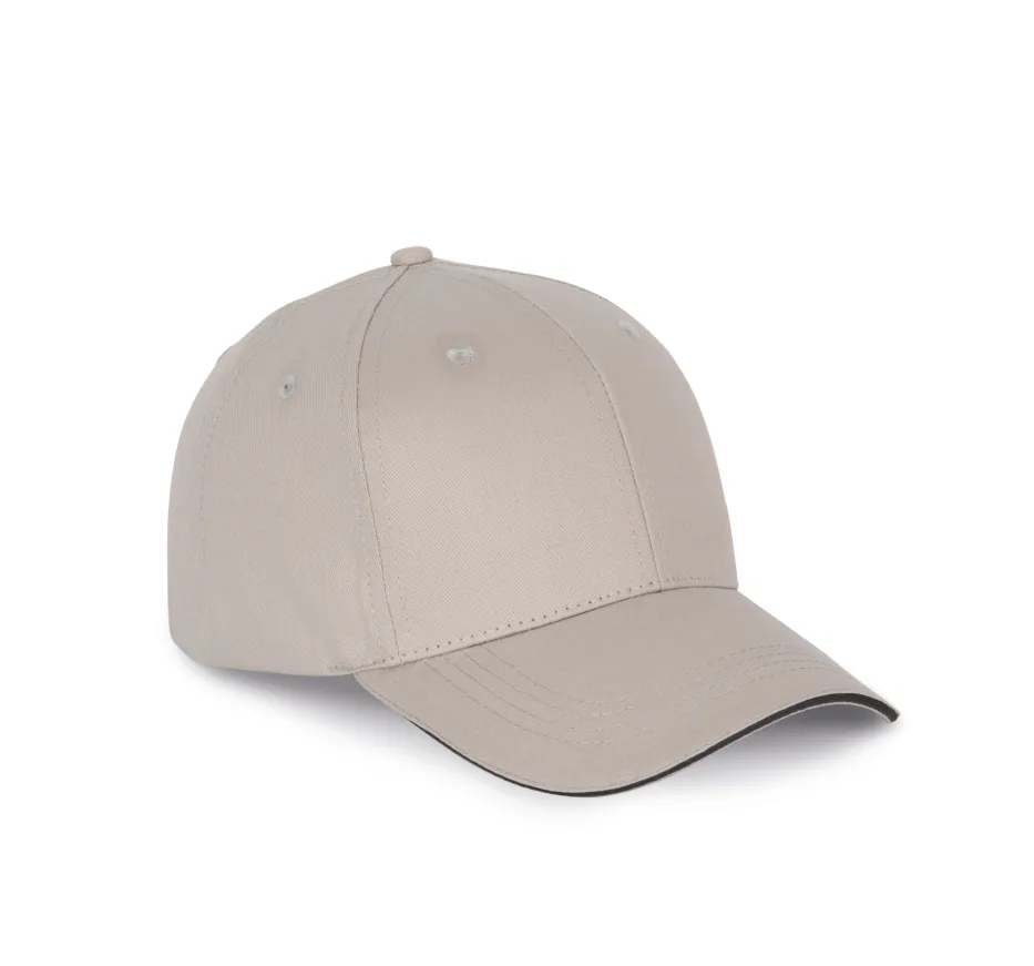 6-Panel-Kappe mit Kontrast-Sandwichschirm KP191