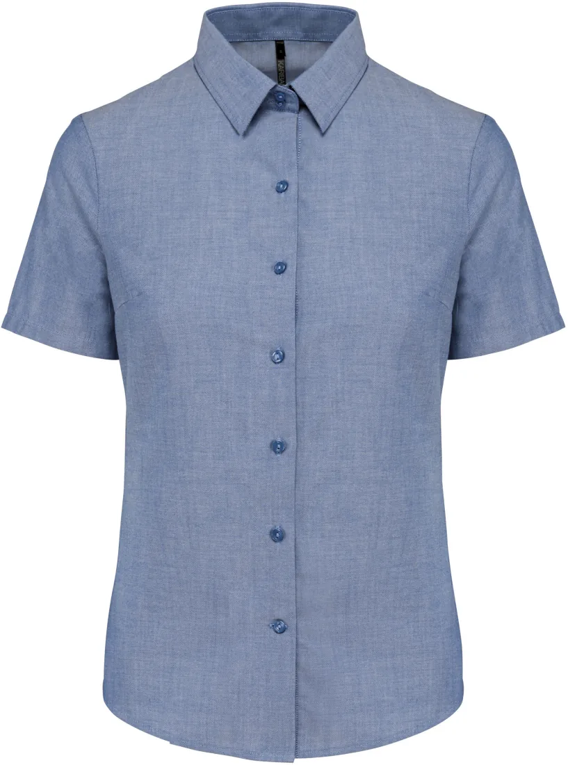 Damen Oxford Kurzarmbluse 2