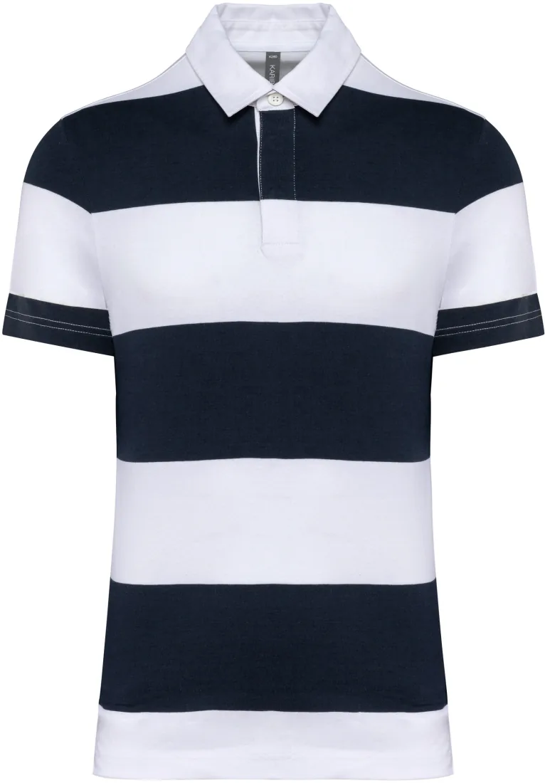 Gestreiftes Polohemd mit kurzen Ärmeln, Unisex