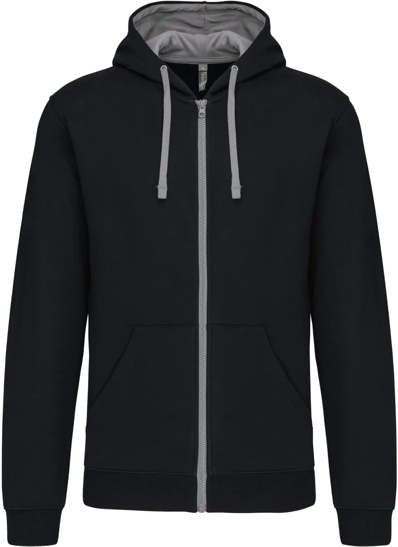 Herren-Kapuzensweatshirt Bicolor mit Reißverschluss