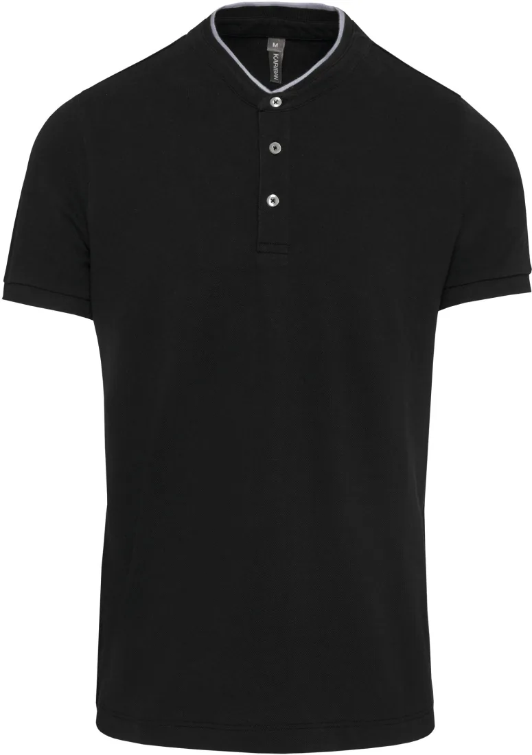 Kurzarm-Polohemd für Herren mit Maokragen