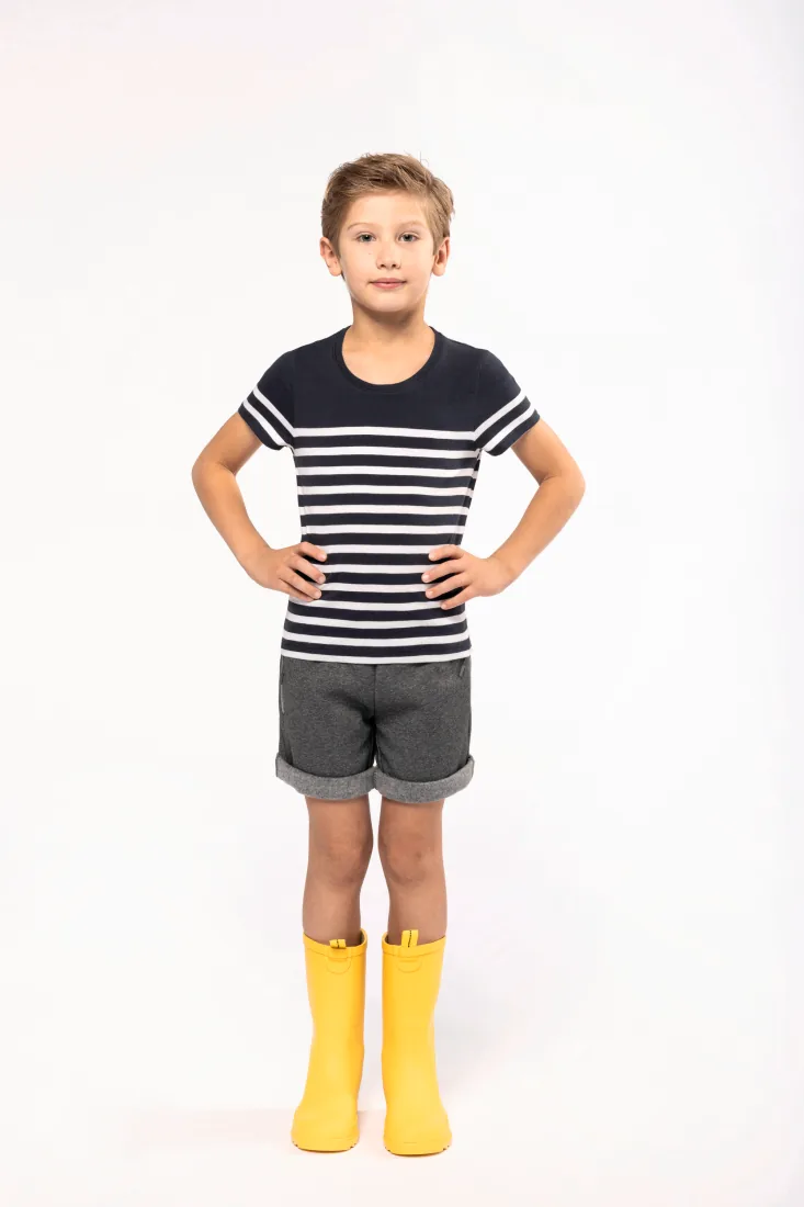 T-Shirt im Marine-Stil mit Rundhalsausschnitt Bio Kinder 2