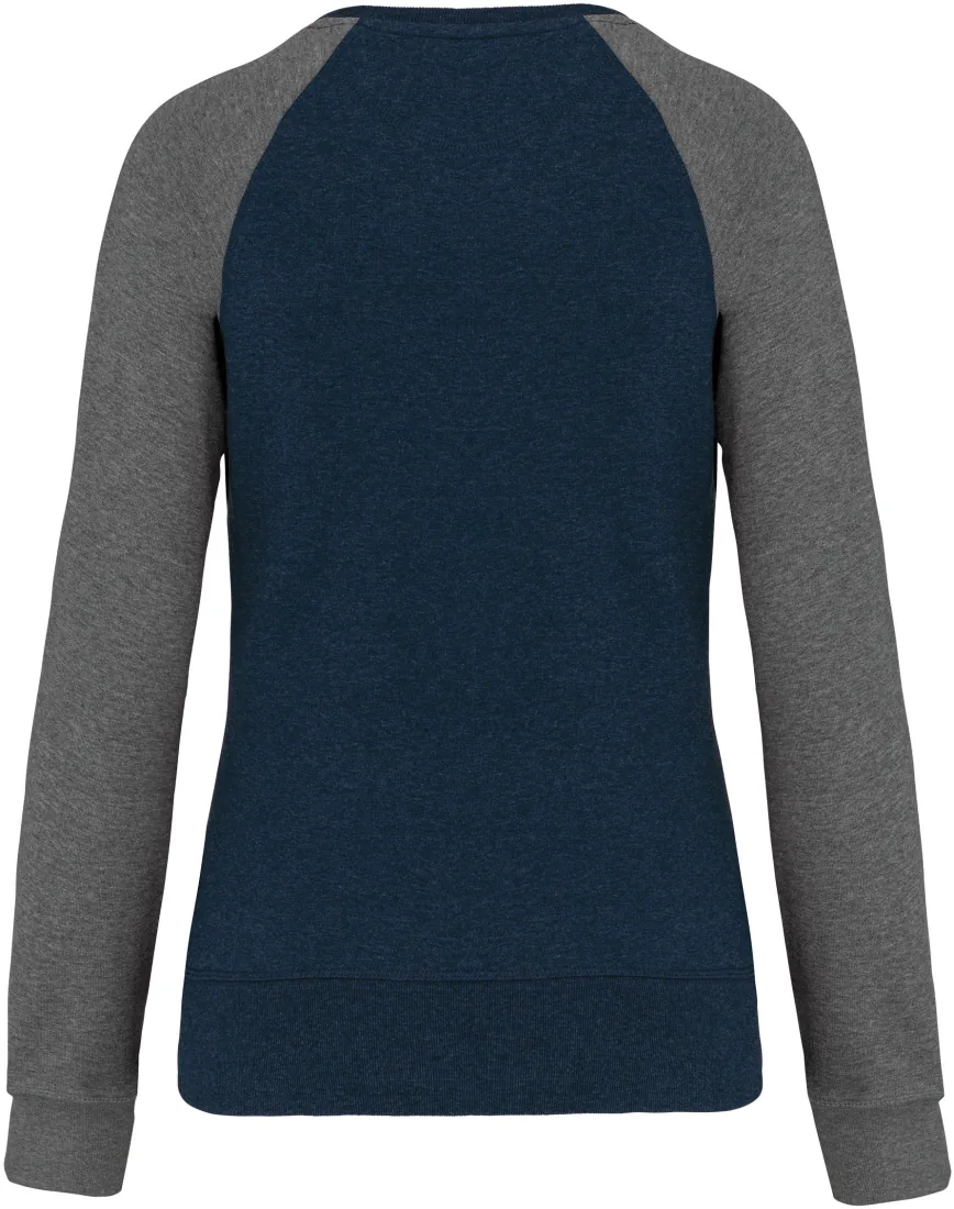 Zweifarbiges Damen-Sweatshirt French Terry Bio mit Rundhalsausschnitt und Raglanärmeln 4