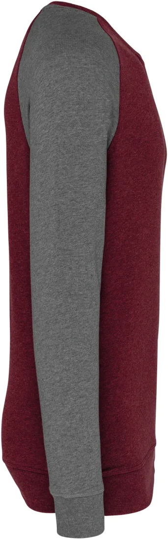 Zweifarbiges Herren-Sweatshirt French Terry BIO mit Rundhalsausschnitt und Raglanärmeln 3