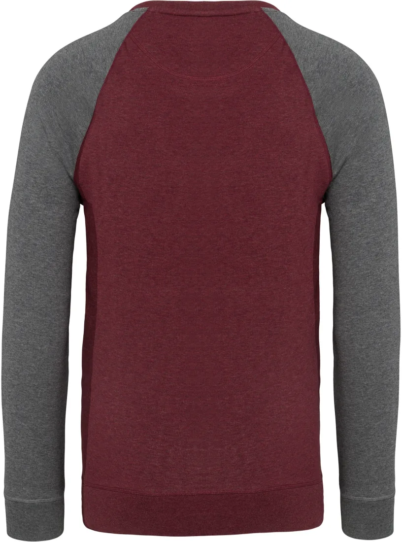Zweifarbiges Herren-Sweatshirt French Terry BIO mit Rundhalsausschnitt und Raglanärmeln 4