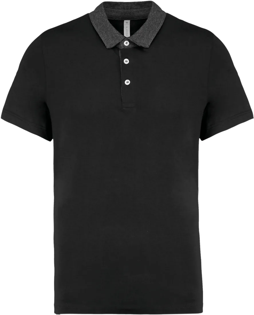 Zweifarbiges Jersey-Polohemd für Herren