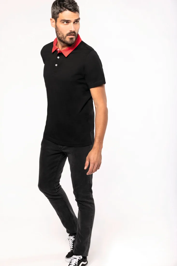 Zweifarbiges Jersey-Polohemd für Herren 2