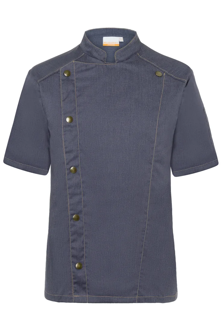 Kurzarm Kochjacke Jeans-Style 1