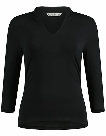 Regular Fit Mandarin Collar Top 3/4 Sleeve