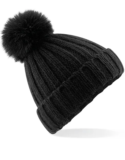 Verbier Fur Pom Pom Chunky Beanie