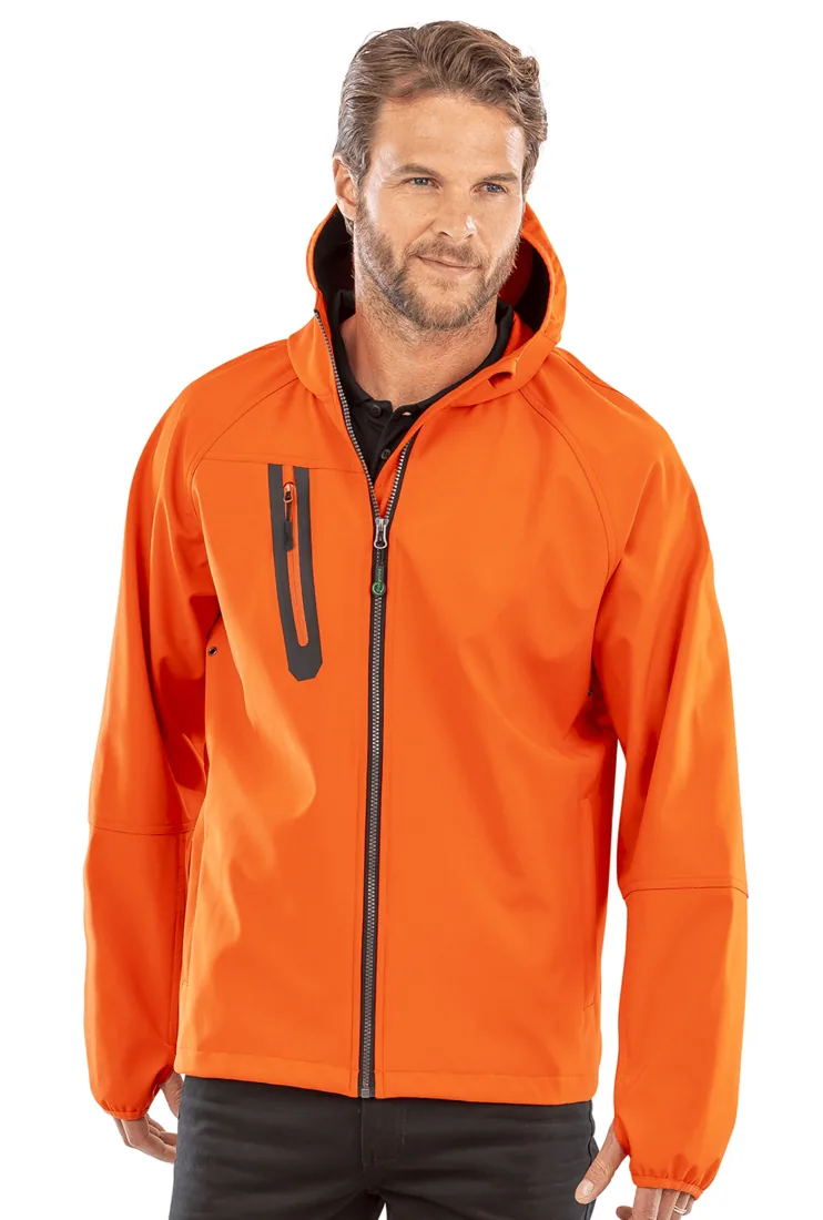 3-Layer Recycled Printable Hooded Casual Softshell Jacket 2