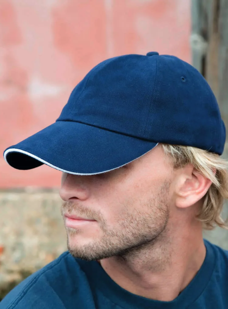 Memphis Brushed Cotton Low Profile Sandwich Peak Cap 2