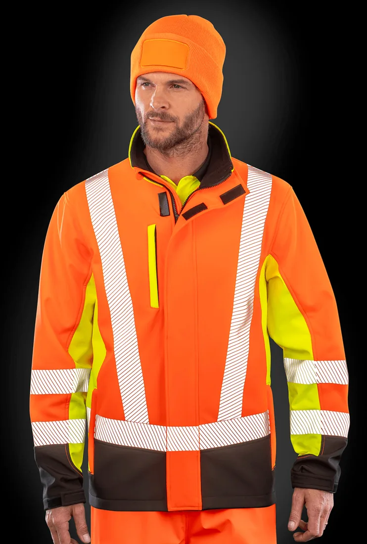 Recycled 3-Layer Printable 3-Tone Safety Softshell Jacket 2