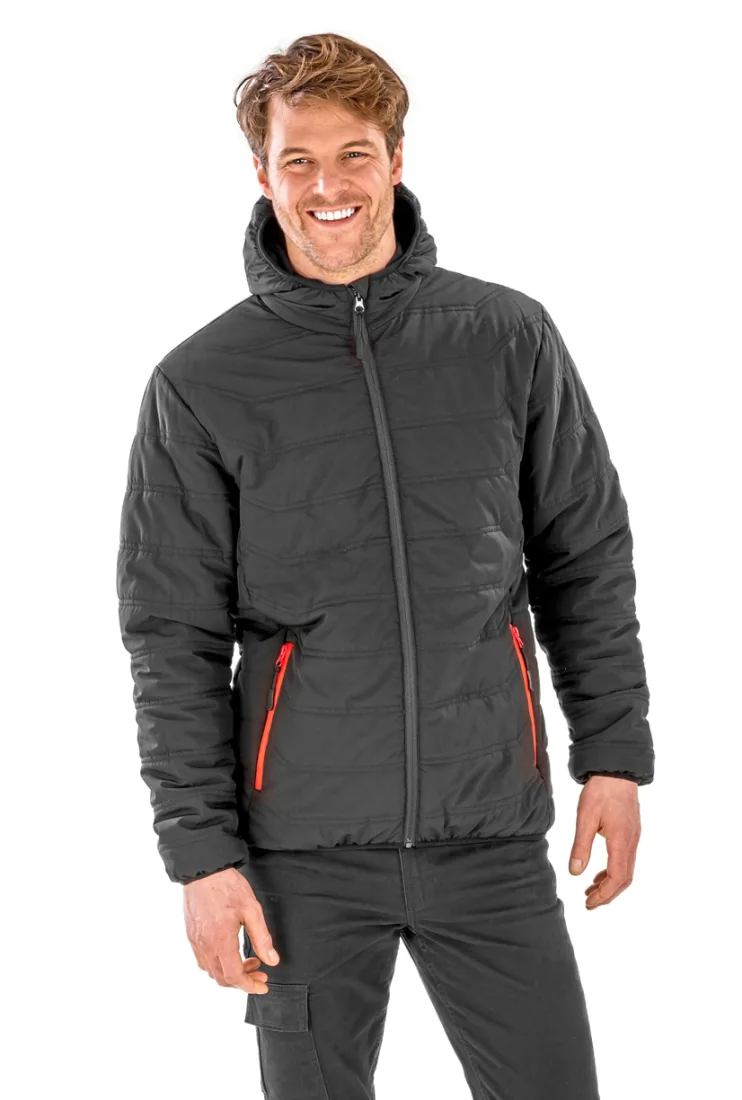 Recycled Black Compass Padded Winter Jacket 2