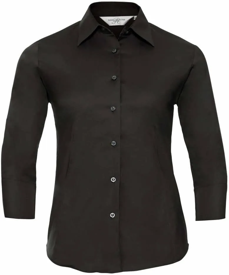 Ladies` 3/4 Sleeve Fitted Shirt