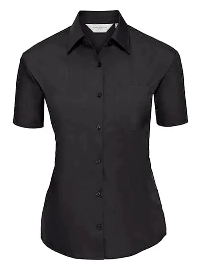 Ladies` Short Sleeve Polycotton Poplin Shirt