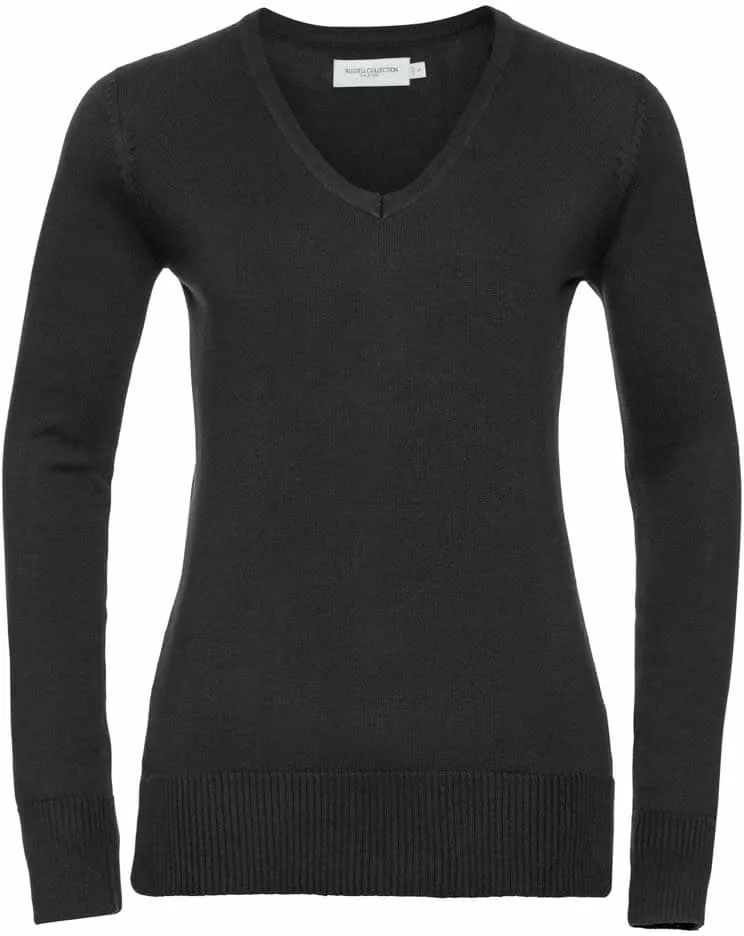 Ladies` V-Neck Knitted Jumper