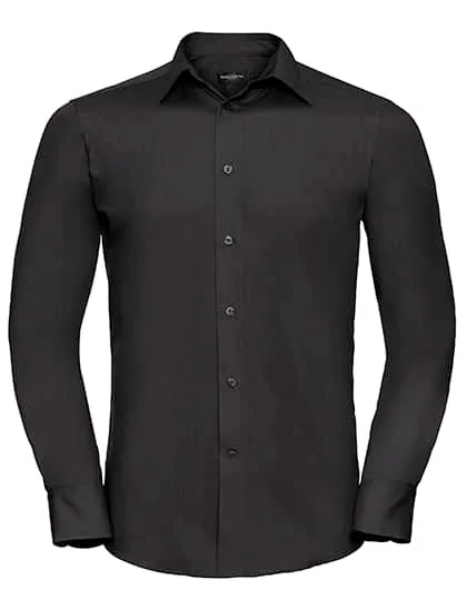 Men`s Long Sleeve Polycotton Tailored Poplin Shirt