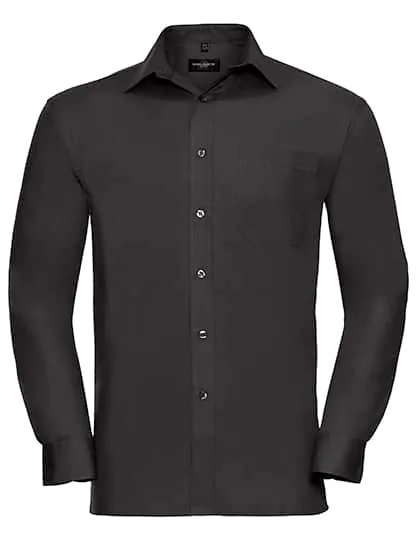 Men`s Long Sleeve Pure Cotton Poplin Shirt 2