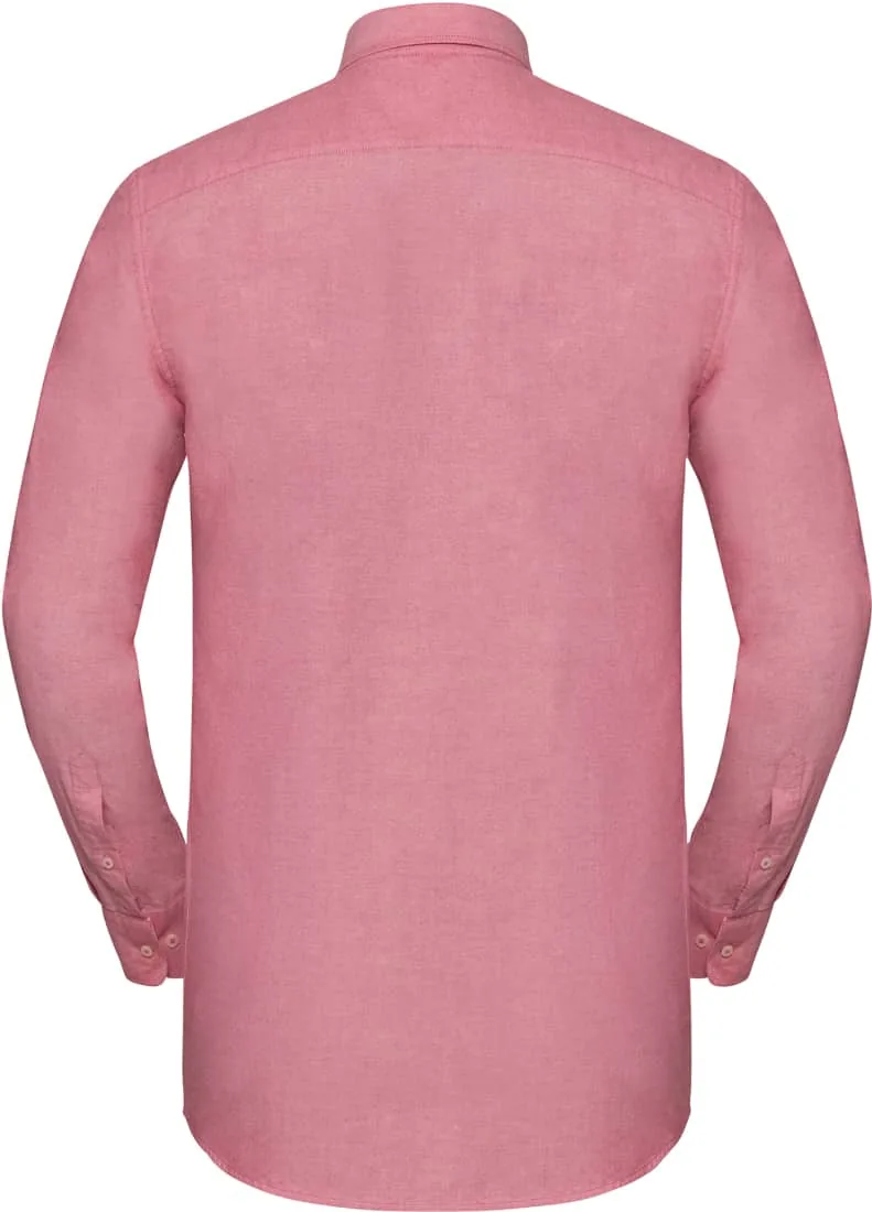 Men`s Long Sleeve Tailored Washed Oxford Shirt 4