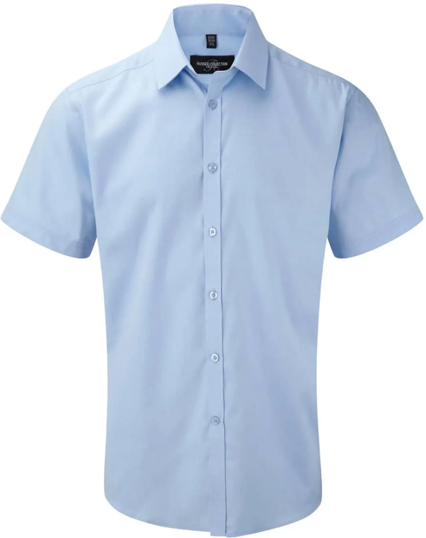 Men`s Short Sleeve Herringbone Shirt