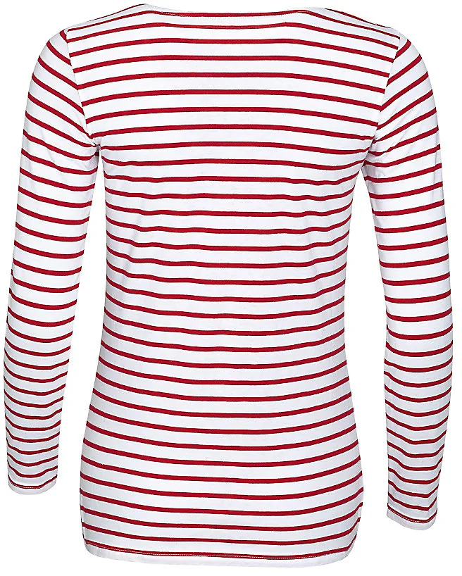 Women`s Long Sleeve Striped T-Shirt Marine 3