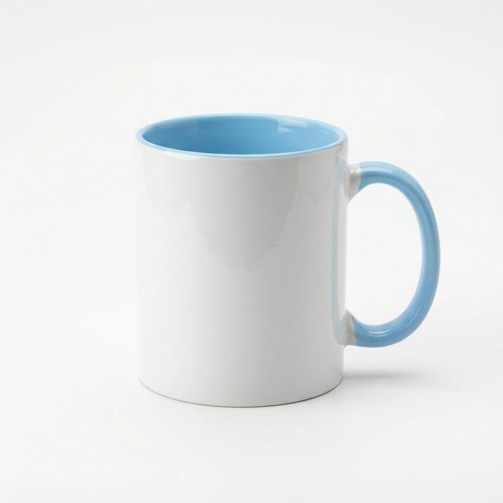 Tasse 330 ml, Innenseite und Henkel Hellblau