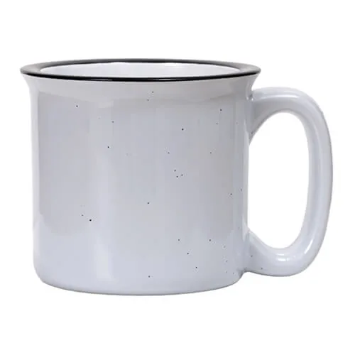 Becher 400 ml, Keramik, emailliert, mit grauen Flecken