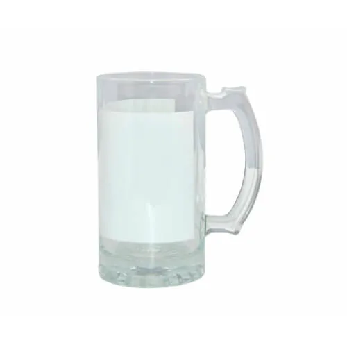 Bierkrug 470 ml, Glas mit weißem Fenster