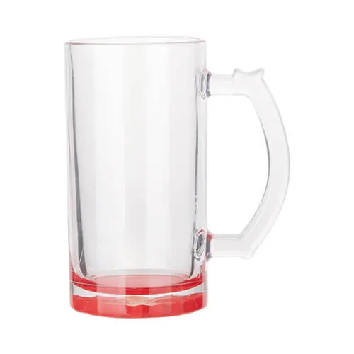 Bierkrug 470 ml, Glas, farbiger Boden