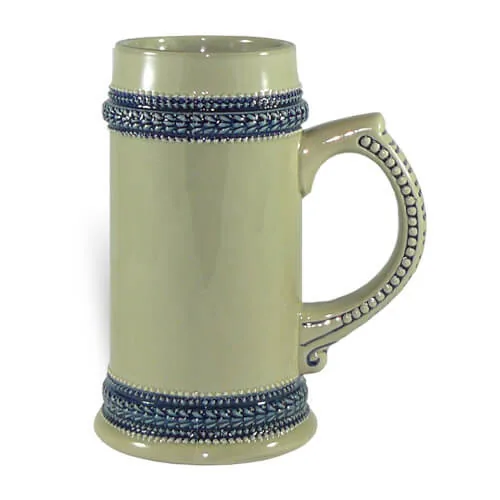 Bierkrug 650 ml, Premium mit blauem Ornament