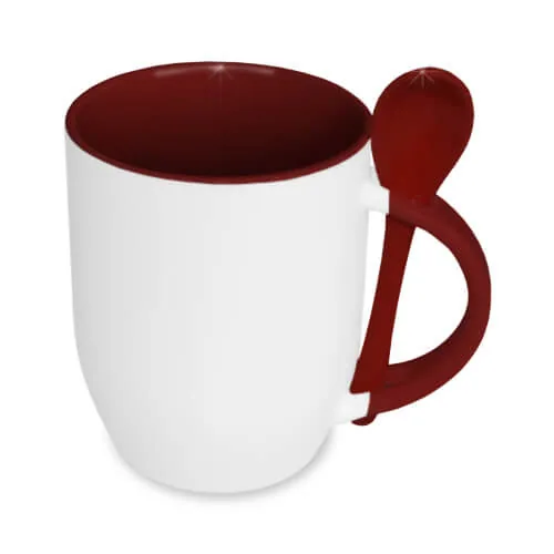 Fototasse 330 ml mit Teelöffel, farbig