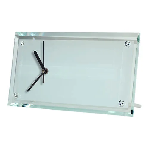 Glasrahmen, Uhr, 30 × 16 cm