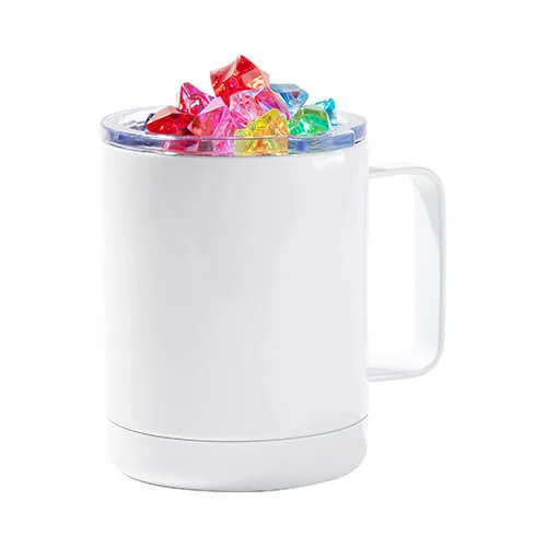 Kaffeebecher, 300 ml, Deckel mit buntem Deko-Eis