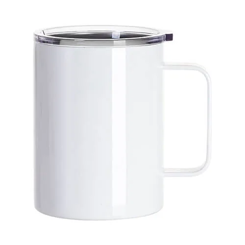 Kaffeebecher, Edelstahl, 400 ml, mit Henkel