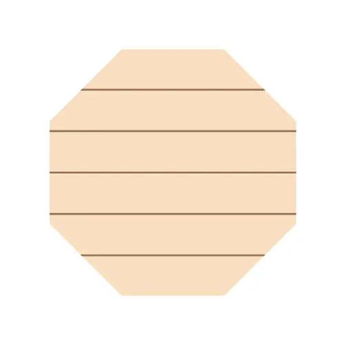 Sechseckiger Fotorahmen aus Sperrholz, gestreift, 25, 4 × 25, 4 cm