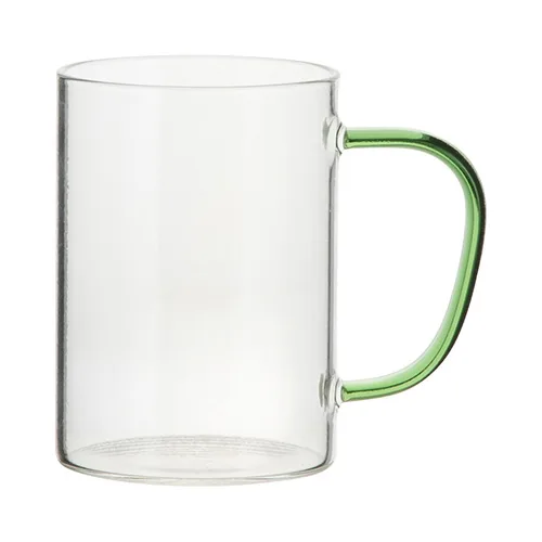 Tasse 360 ml, Glas, mit farbigem Griff
