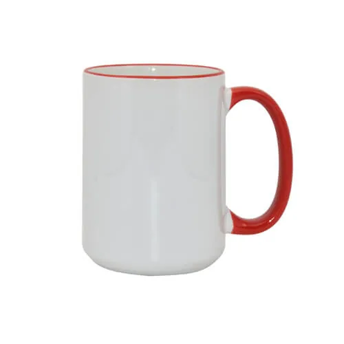 Tasse 450 ml Max, farbiger Griff und Rand