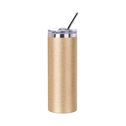 Tumbler-Becher, 600 ml, mit Trinkhalm, Brokat