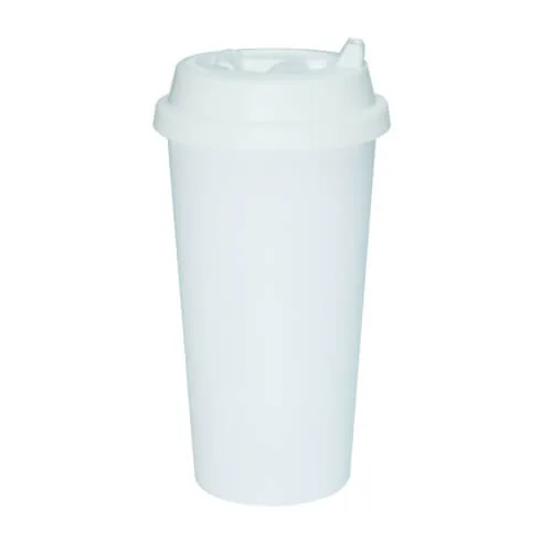 Tumbler-Becher, mit weißem Deckel