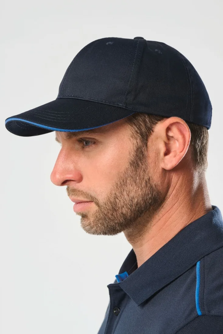 6-Panel-Cap mit Kontrast-Sandwichschirm OEKO-TEX® STANDARD 100 3