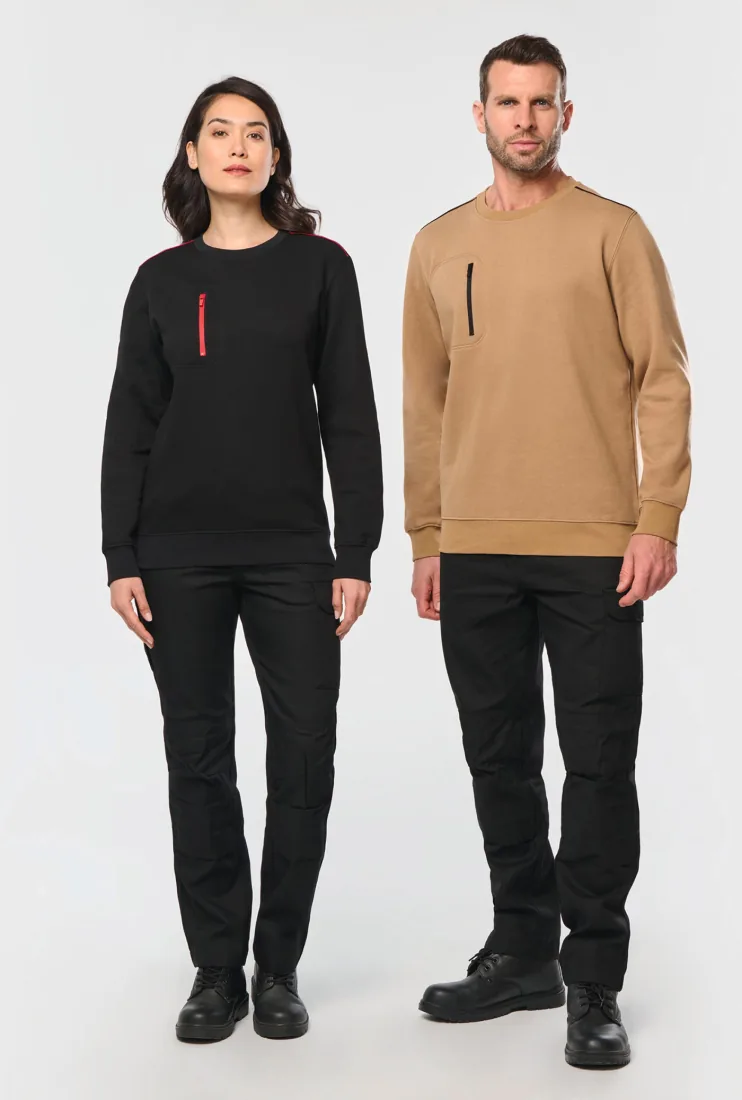 Day To Day Unisex-Sweatshirt mit kontrastfarbener Zip-Tasche 2