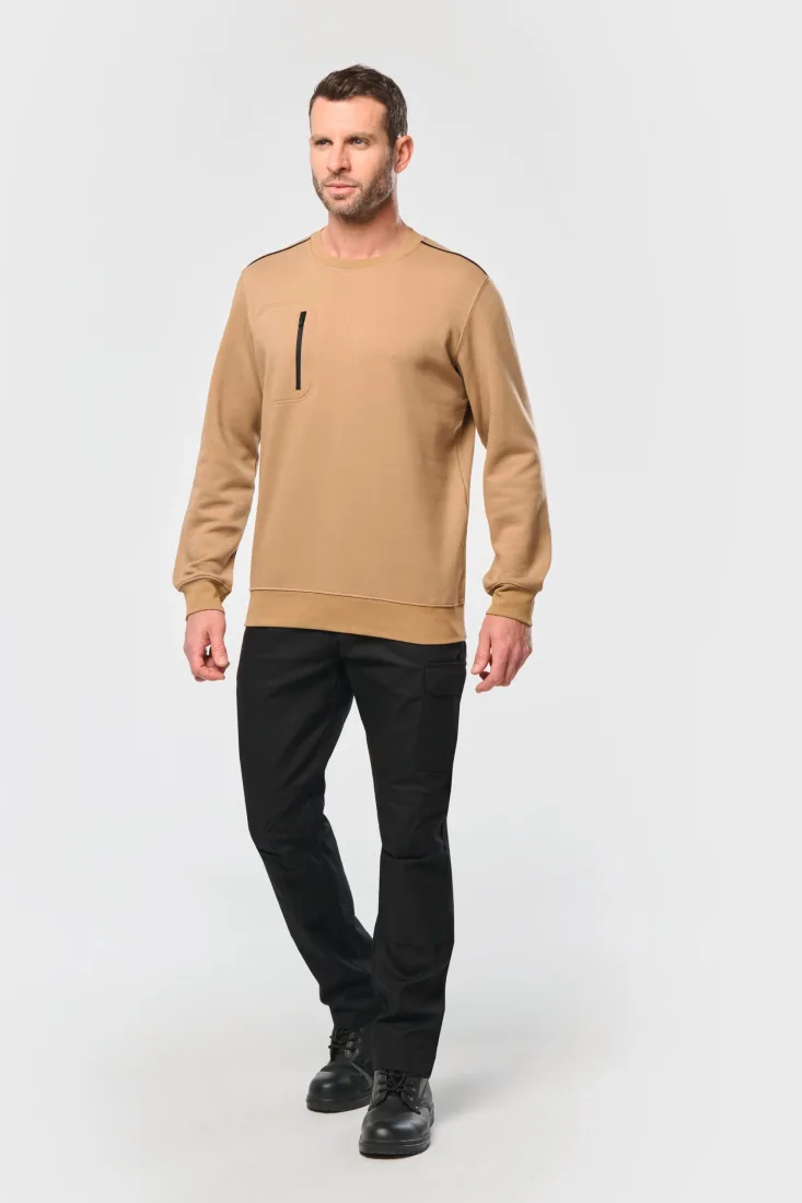 Day To Day Unisex-Sweatshirt mit kontrastfarbener Zip-Tasche 5