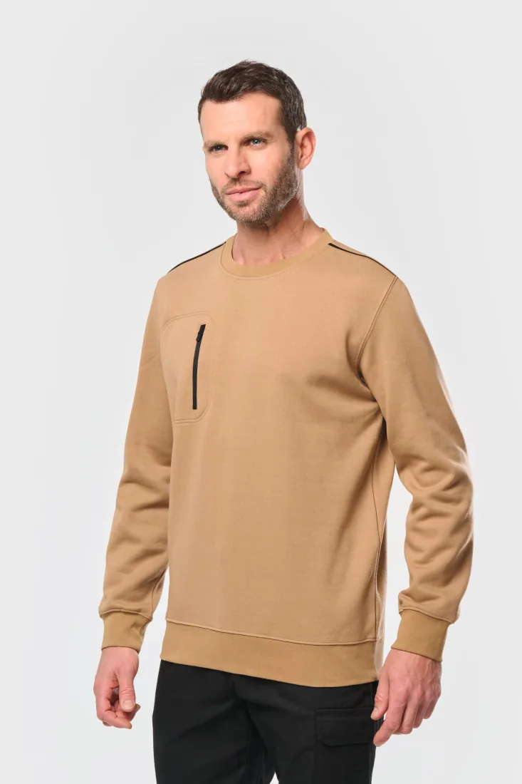 Day To Day Unisex-Sweatshirt mit kontrastfarbener Zip-Tasche 7